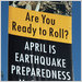 Banners along Santa Monica Boulevard promoted earthquake awareness month in Beverly Hills.  