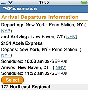 Amtrak launches Web app for iPhone