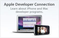 Apple Developer Connection: Learn about iPhone and Mac developer programs.