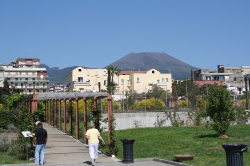 Mount Vesuvius from Ancient Herculaneum | Photo by Shannon Hurst Lane/TravelingMamas.com