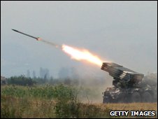 Georgian forces fire missile