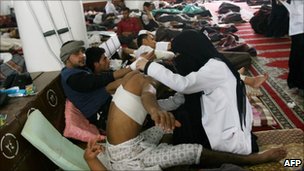 Field hospital in a mosque - 10 04 2011