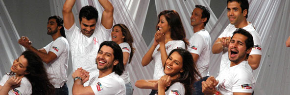 Stars of Bollywood take part in Haath se Haath Mila (Let's Join Hands) to raise awareness about HIV and AIDS 