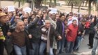 Protesters in Tunis