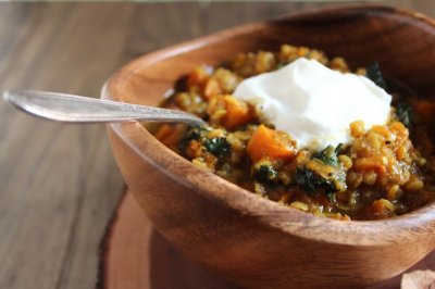Red Lentil and Butternut Squash Curry Stew

