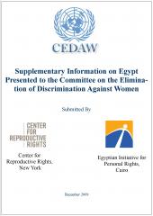 Supplementary Information on Egypt Presented to the Committee on the Elimination of Discrimination Against Women