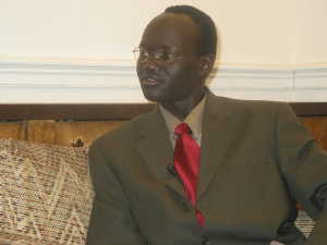 An example of a Dinka, an example of what I call a West Sudan Elongated Desert-Adapated African. This man is a negotiator for the SPLA, the Sudanese People's Liberation Army.