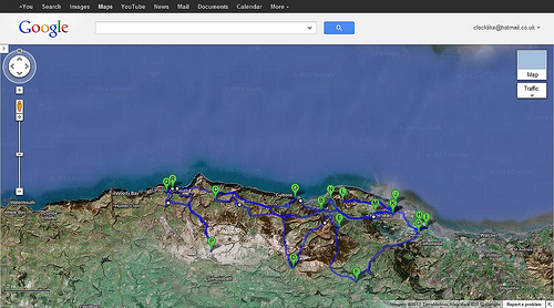 Google Maps Minehead to Lynmouth
