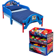 Disney Cars Toddler Bed and Multi Bin Organizer Bundle