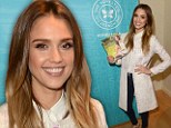 Living the honest life! Jessica Alba glows in white and gold as she promotes her new book about eco-conscious living