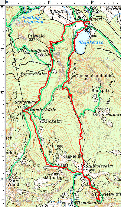 Die Rundtour zwischen Gleinkersee und Stubwieswipfel