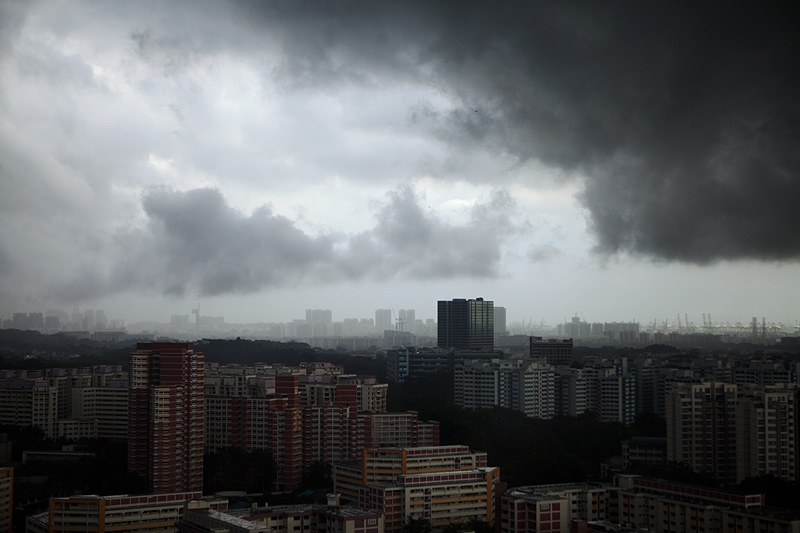 Storm clouds move in over Singapore