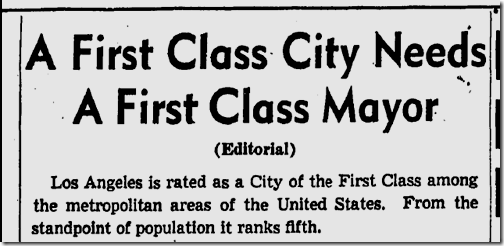 March 30, 1941, Mayor's Race 