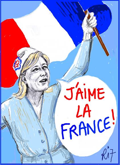 Ri7Marine Marianne Seule Marine Le Pen n’a pas encore abdiqué devant l’islam et ses sourates criminelles
