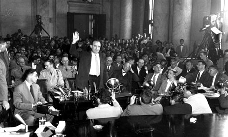 Joseph McCarthy at 1954 army hearings on communist infiltration