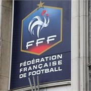 Picture taken on January 31, 2013 at the front entrance of French Football Federation headquarters.