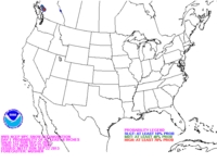Day 1 probability of snowfall greater than or equal to 8 inches
