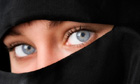 Beautiful Blue Eyed Woman in Niqab veil