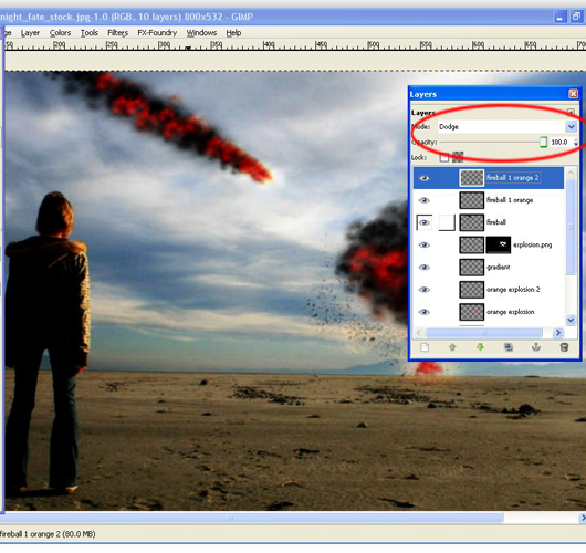 Creating Fireball and Explosion effect in Gimp
