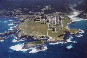 arial view of mendocino
