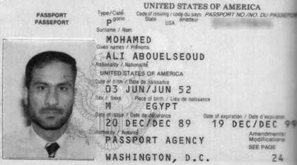 Ali Mohamed’s US passport, issued in 1989.