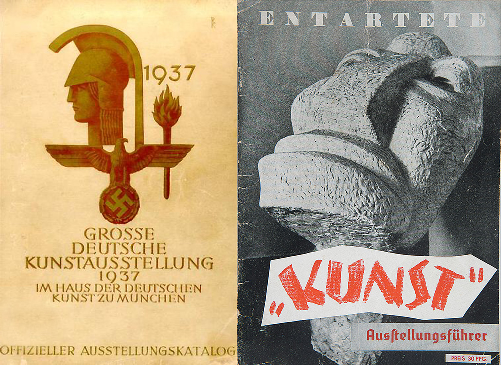 1937 Great German Art Exhibition and Degenerate Art Exhibition catalogue covers