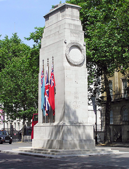 Edward Luytens, Whitehall Cenotaph, unveiled 1920, portland stone, London