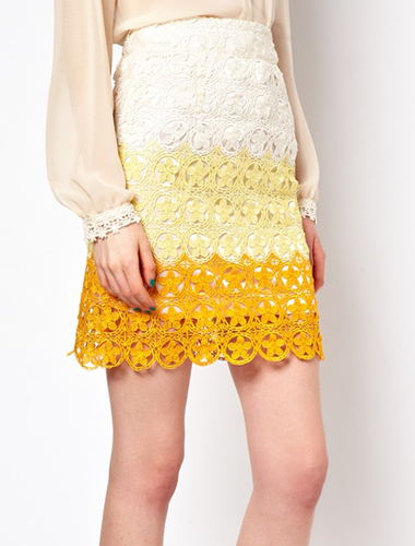 nishe pencil skirt in ombre lace