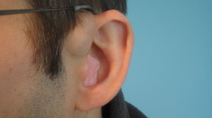 Ohropax Earplugs inserted in the ear.