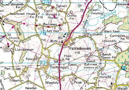 Map of Ystradowen