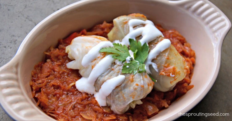 hungarian stuffed cabbage w/ Paleo-friendly option thesproutingseed.com