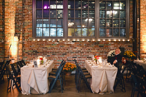 steam whistle brewery long rectangular tables wedding