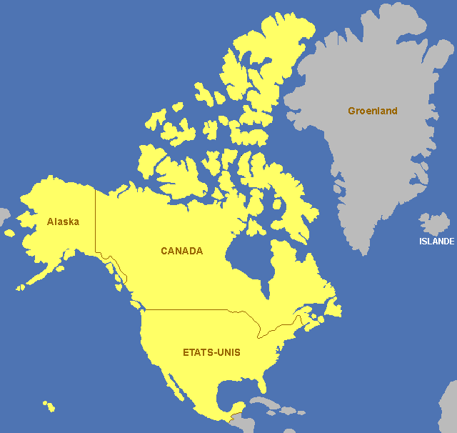 Carte de l'Amérique du Nord