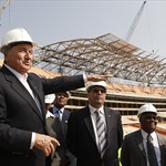FIFA President Joseph S. Blatter visits Soccer-City Stadium