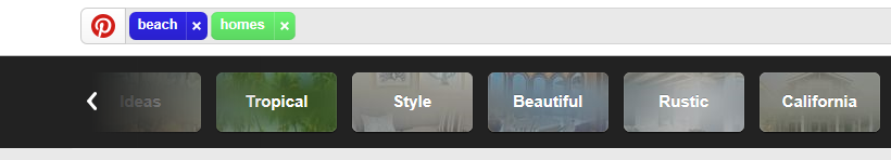 Example of Pinterest's Guided Search