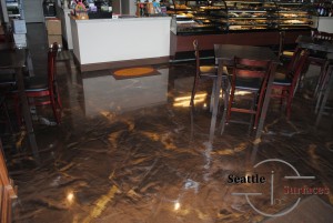 Metallic Epoxy Floor for a Chocolate Shop and Wine Bar