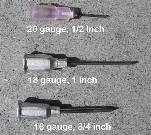 injection sizes