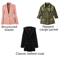If you're an Apple body shape you'll look best in structured jackets