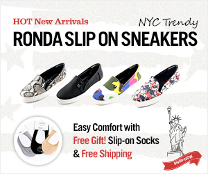 HOT New Arrivals- NYC Trendy-Ronda Slip on Sneakers: Easy Comfort with Free Gift! Slip-on Socks &amp; Free Shipping