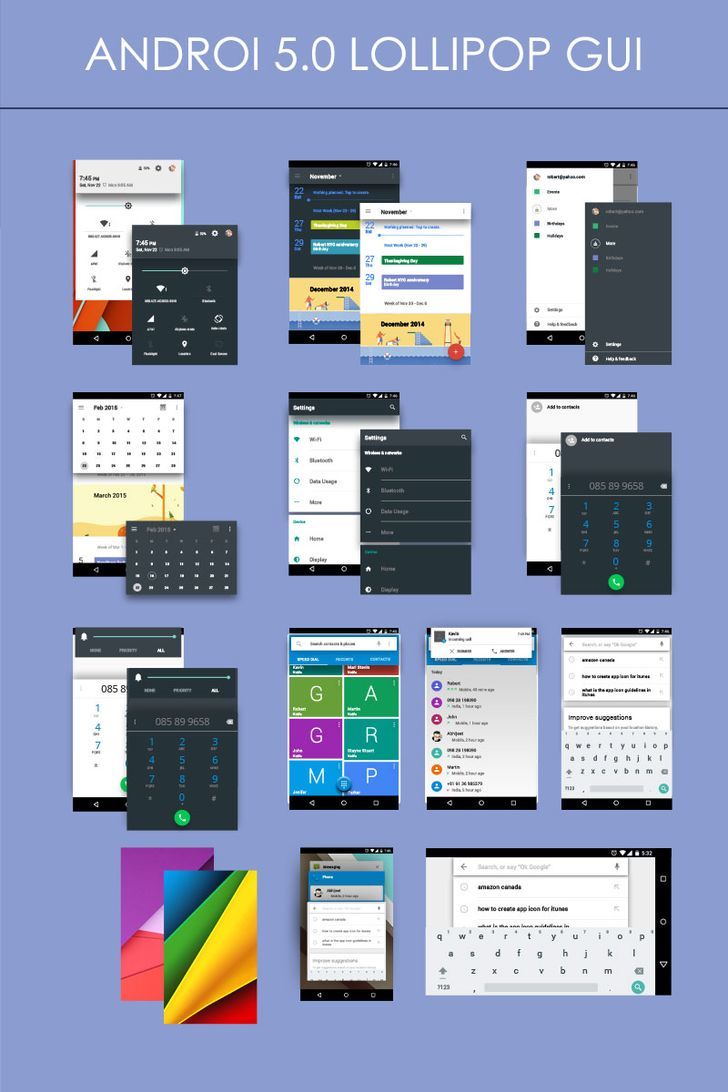 Google Android L Material Design GUI