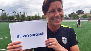 Abby Wambach shows her support to the Live Your Goals campaign. 