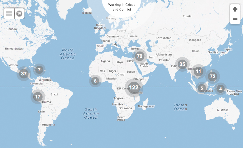 Map USAID Crisis and Conflict projects  - Click for interactive map