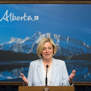 Alberta premier-designate Rachel Notley speaks to the media in Edmonton on Tuesday, May 12, 2015. THE CANADIAN PRESS/Amber Bracken