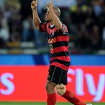 Denilson of Pohang Steelers celebrates after scoring from the penalty spot