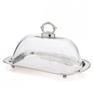 Oval Glass Dome Cheese Tray