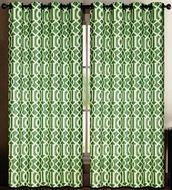 Kara Printed Grommet Curtain (Sage Green)