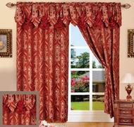 Penelope/Eden Curtain with Attached Valance (Burgundy)