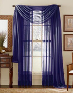 Navy Blue Sheer Curtain Scarf