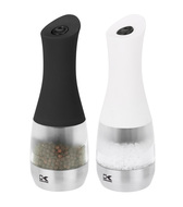 Kalorik Contempo Stainless Steel and White Electric Pepper or Salt Grinder