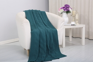 Pietra Knitted Throw (50x60) Teal Blue